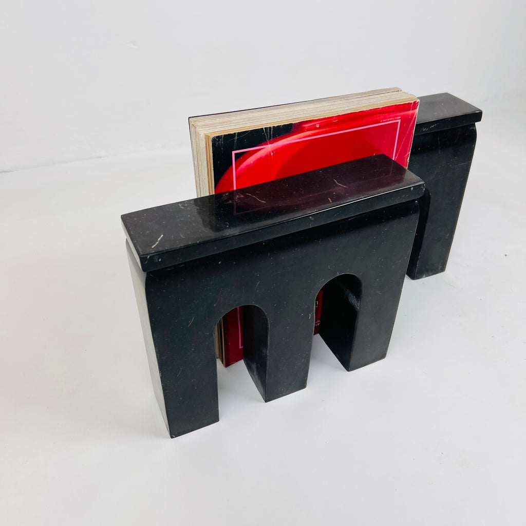 Handmade Black Bookend Pair