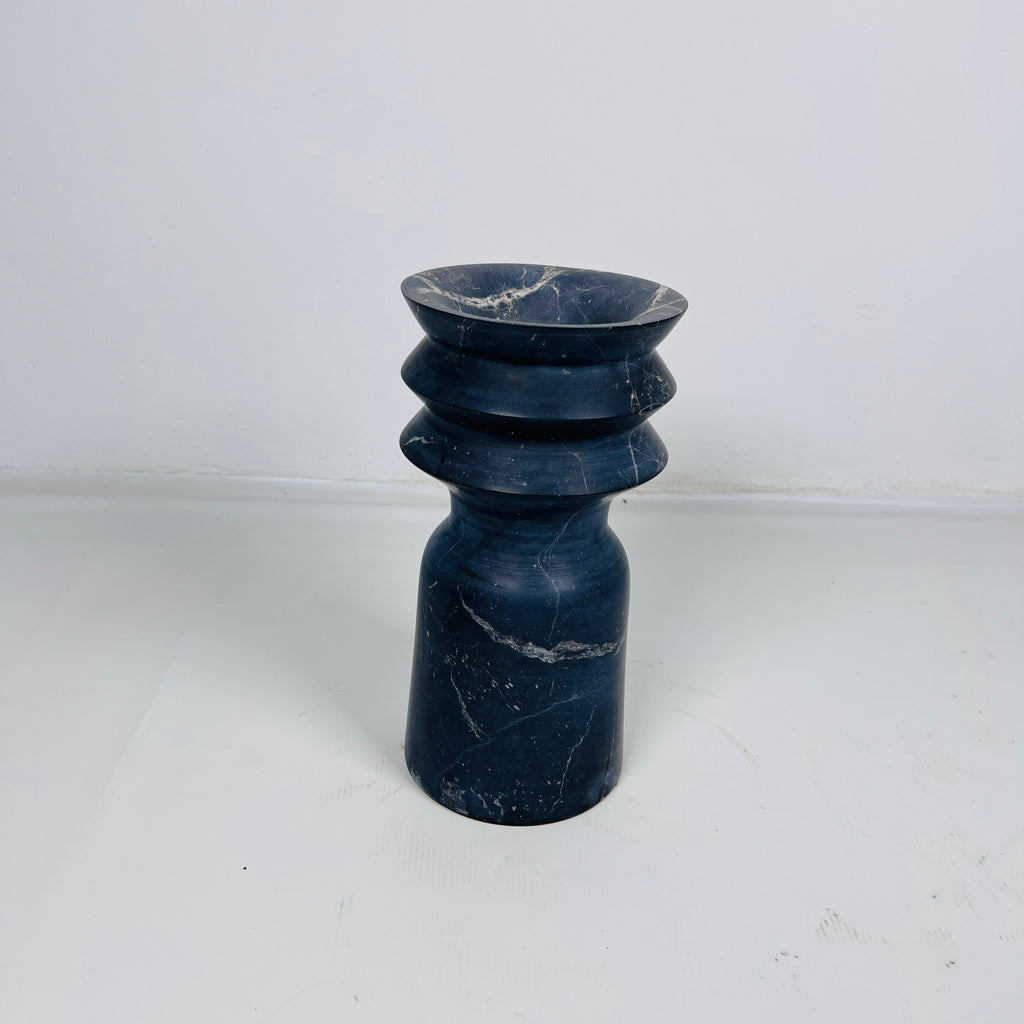 Swirl Head Black Vase