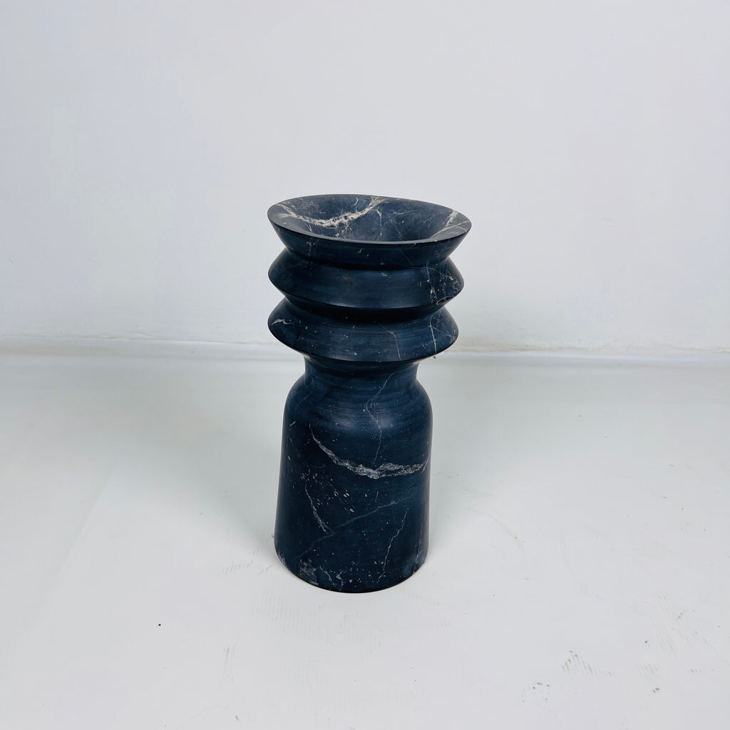 Swirl Head Black Vase