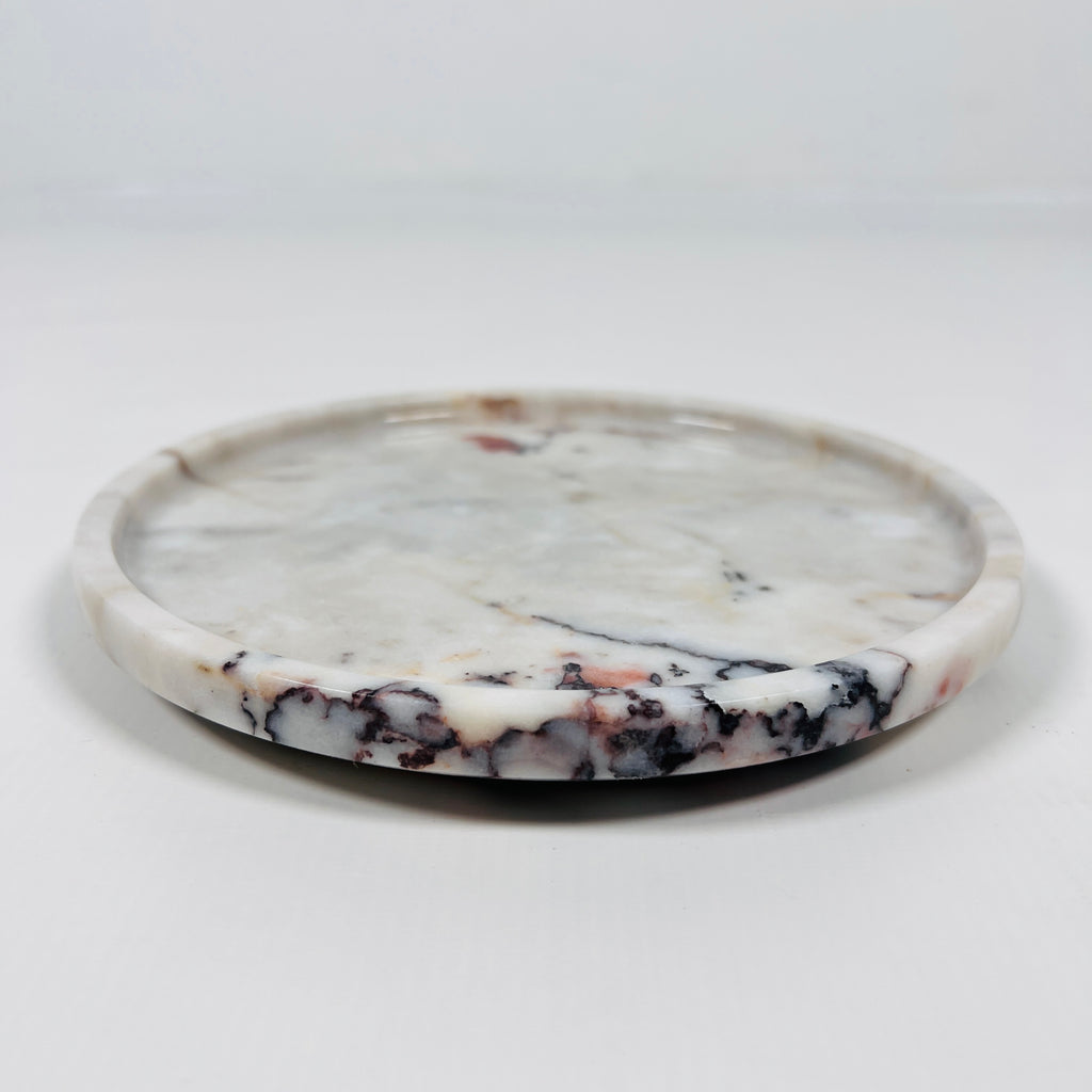 Red And White Marble Plate