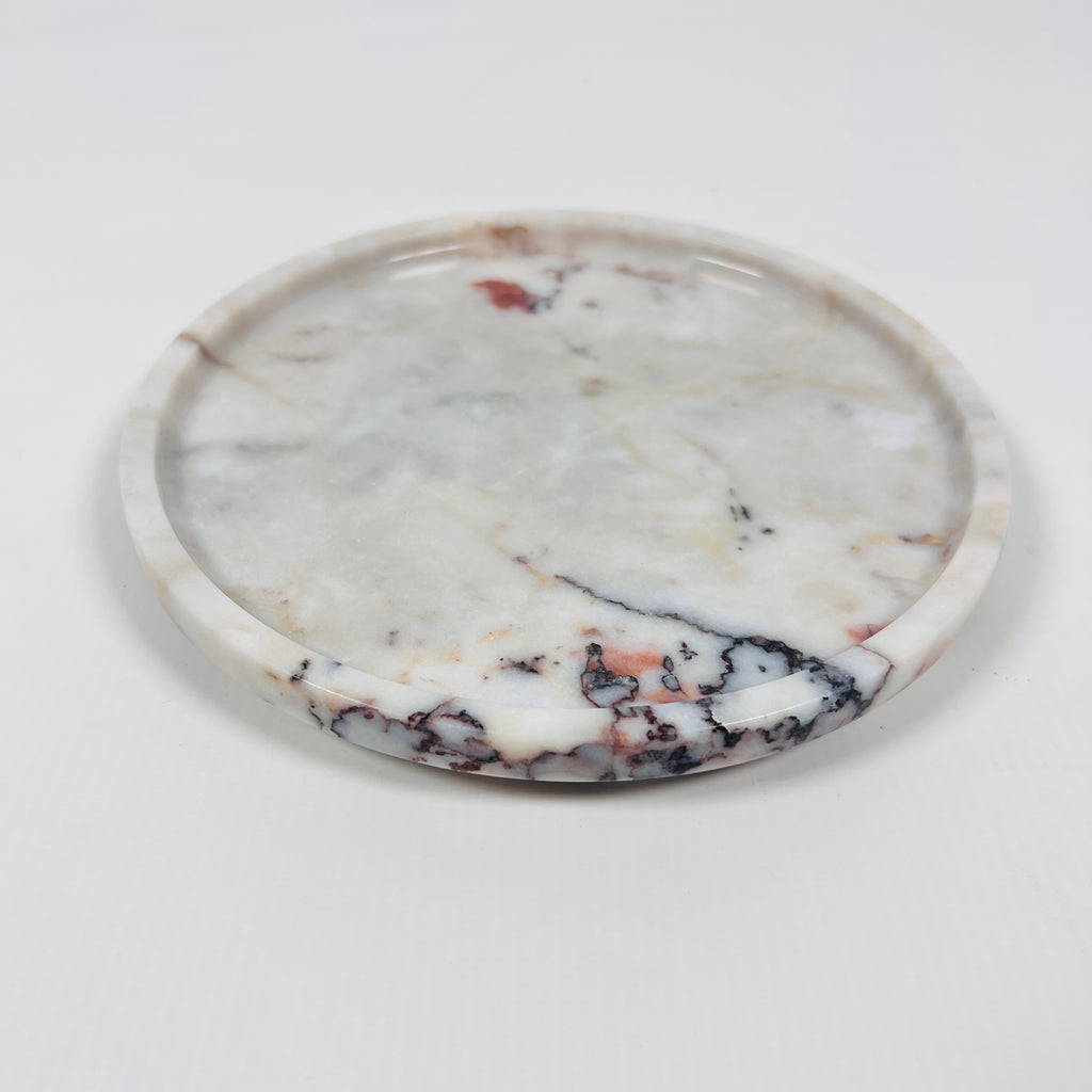 Red And White Marble Plate