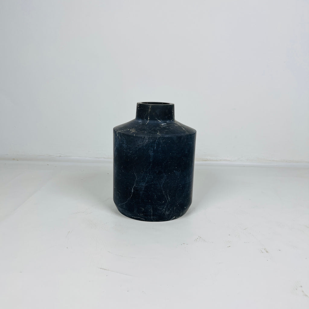 Wide Bottom Black Vase