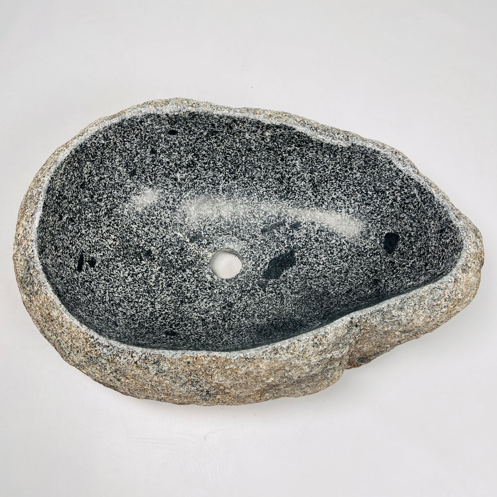 Dark Grey Spotted River Stone Sink