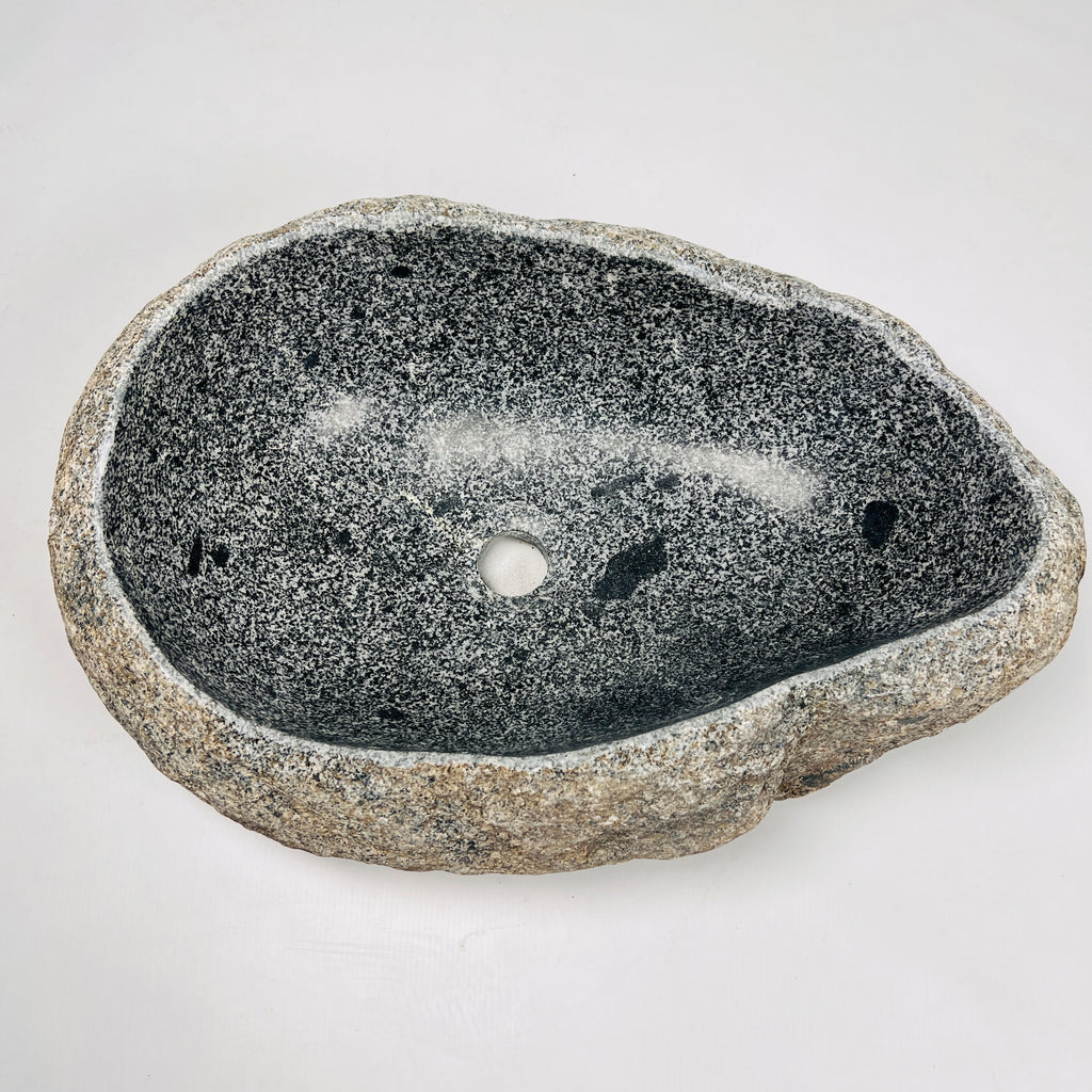 Dark Grey Spotted River Stone Sink