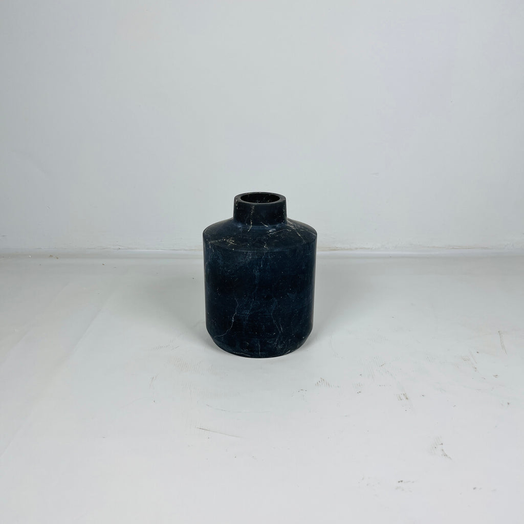 Wide Bottom Black Vase