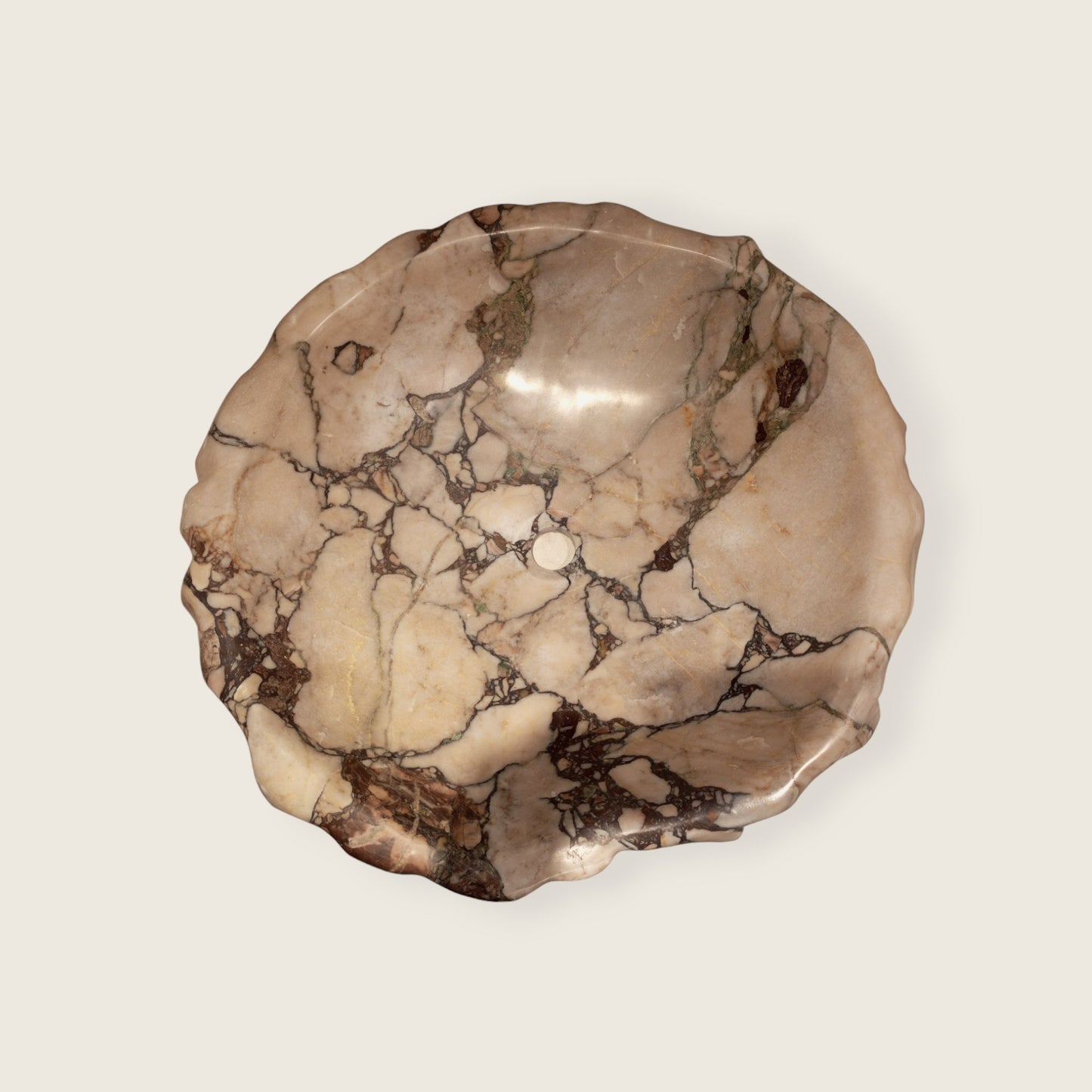 Irregular Stone Sink - Red & White