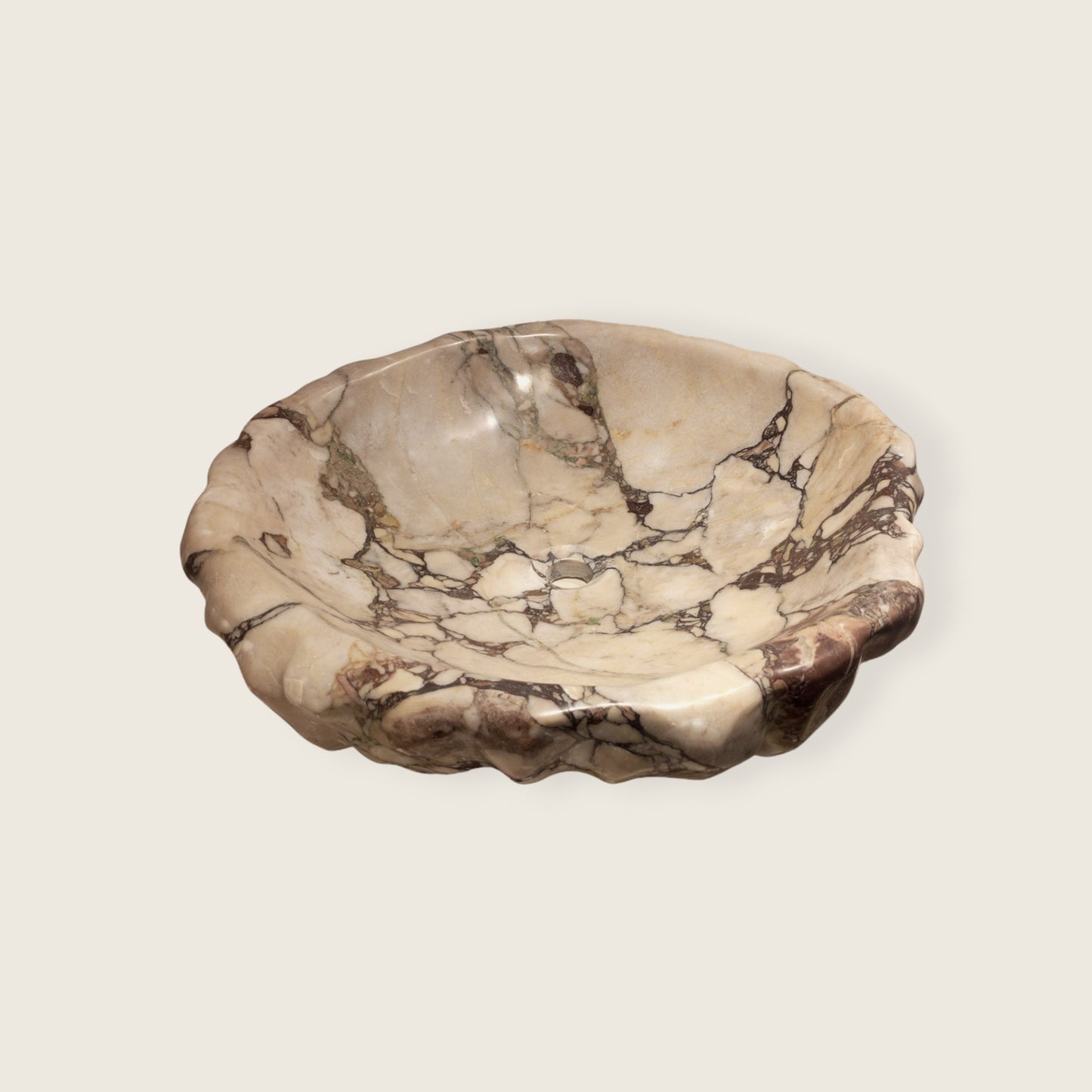 Irregular Stone Sink - Red & White