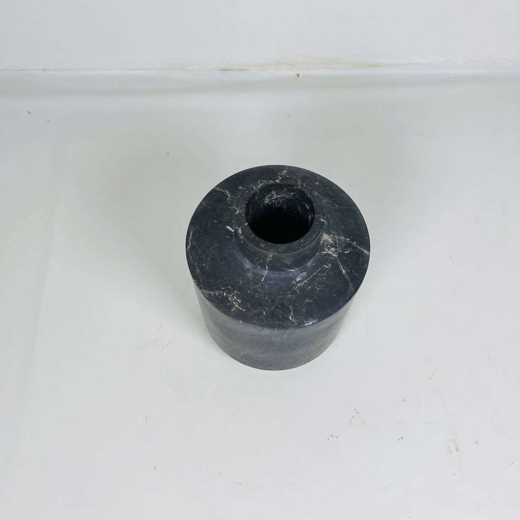 Wide Bottom Black Vase