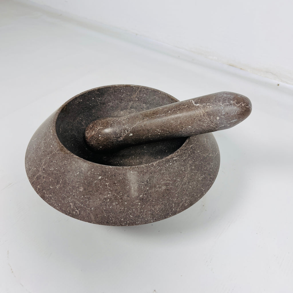 Brown Mortar & Pestle