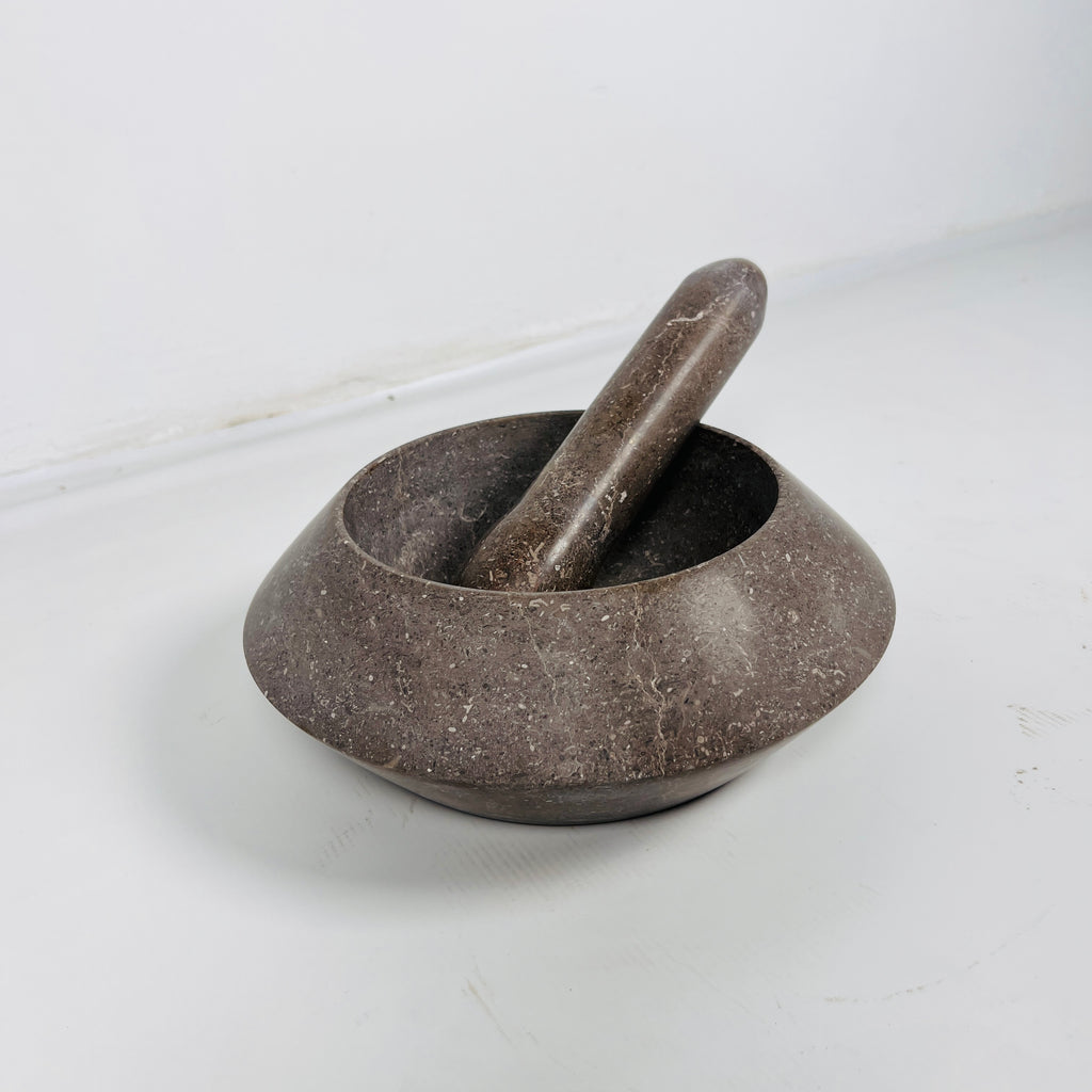 Brown Mortar & Pestle