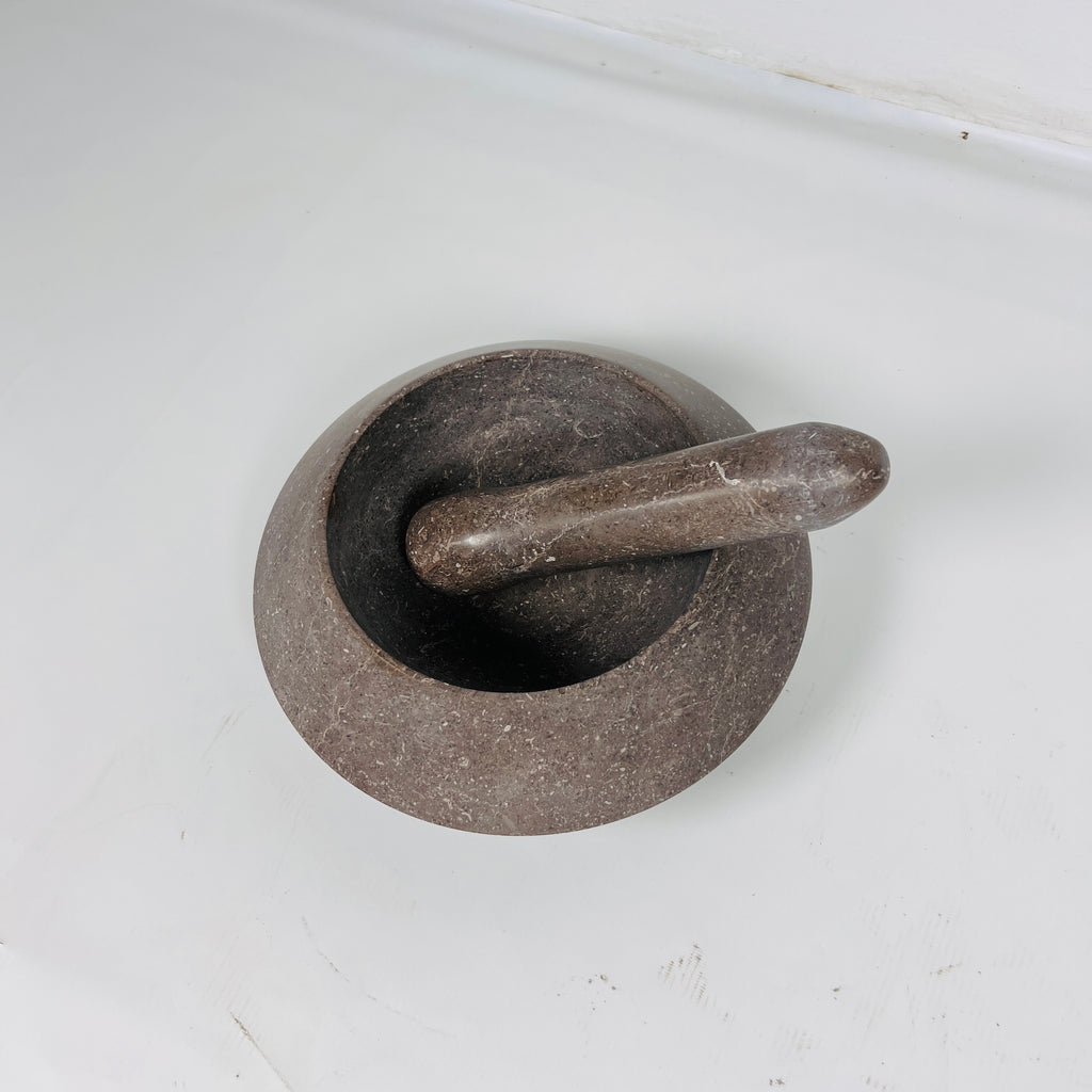 Brown Mortar & Pestle