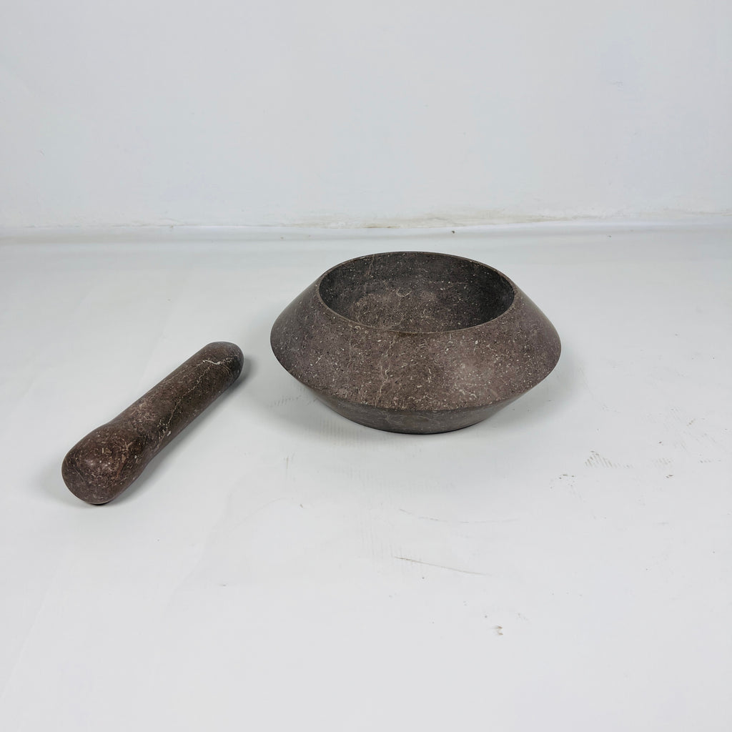 Brown Mortar & Pestle