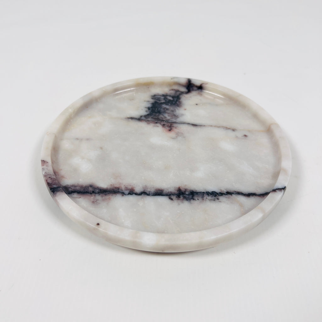 Red And White Marble Plate