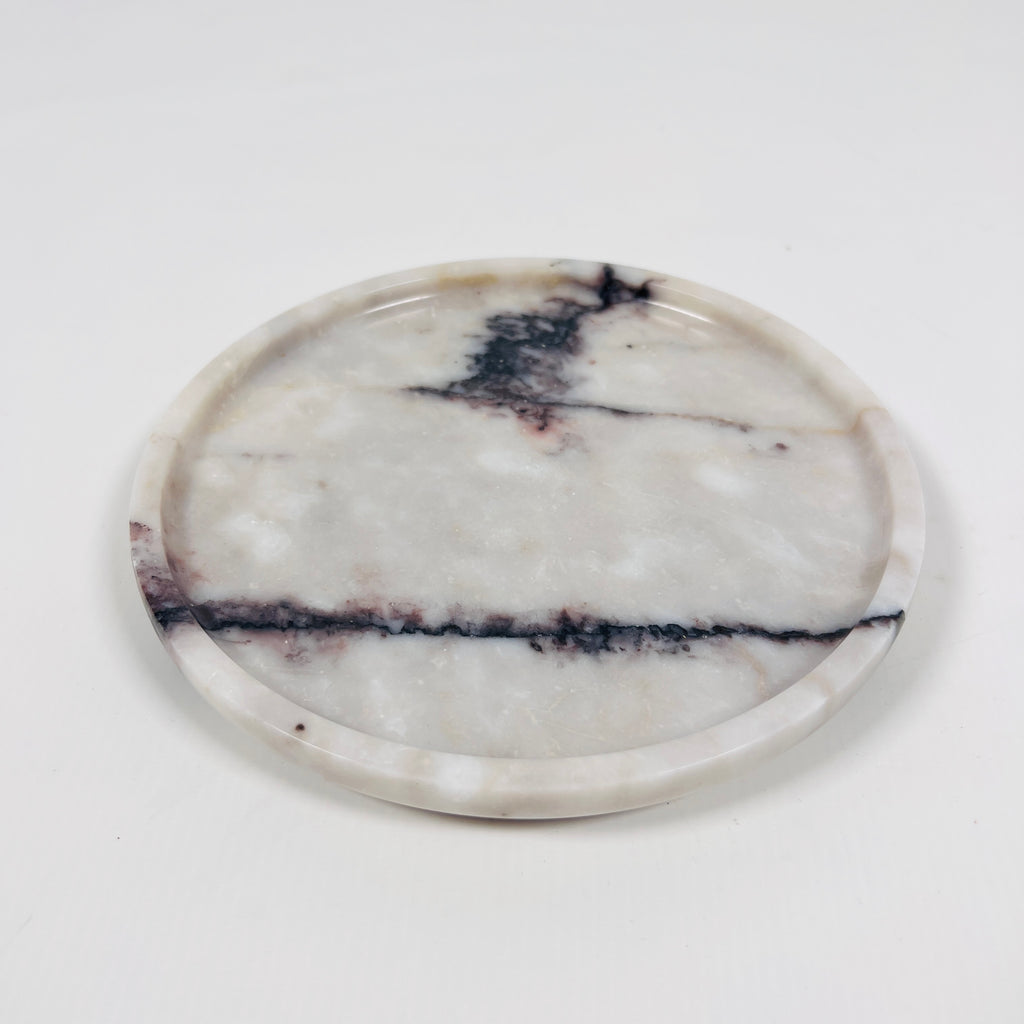 Red And White Marble Plate