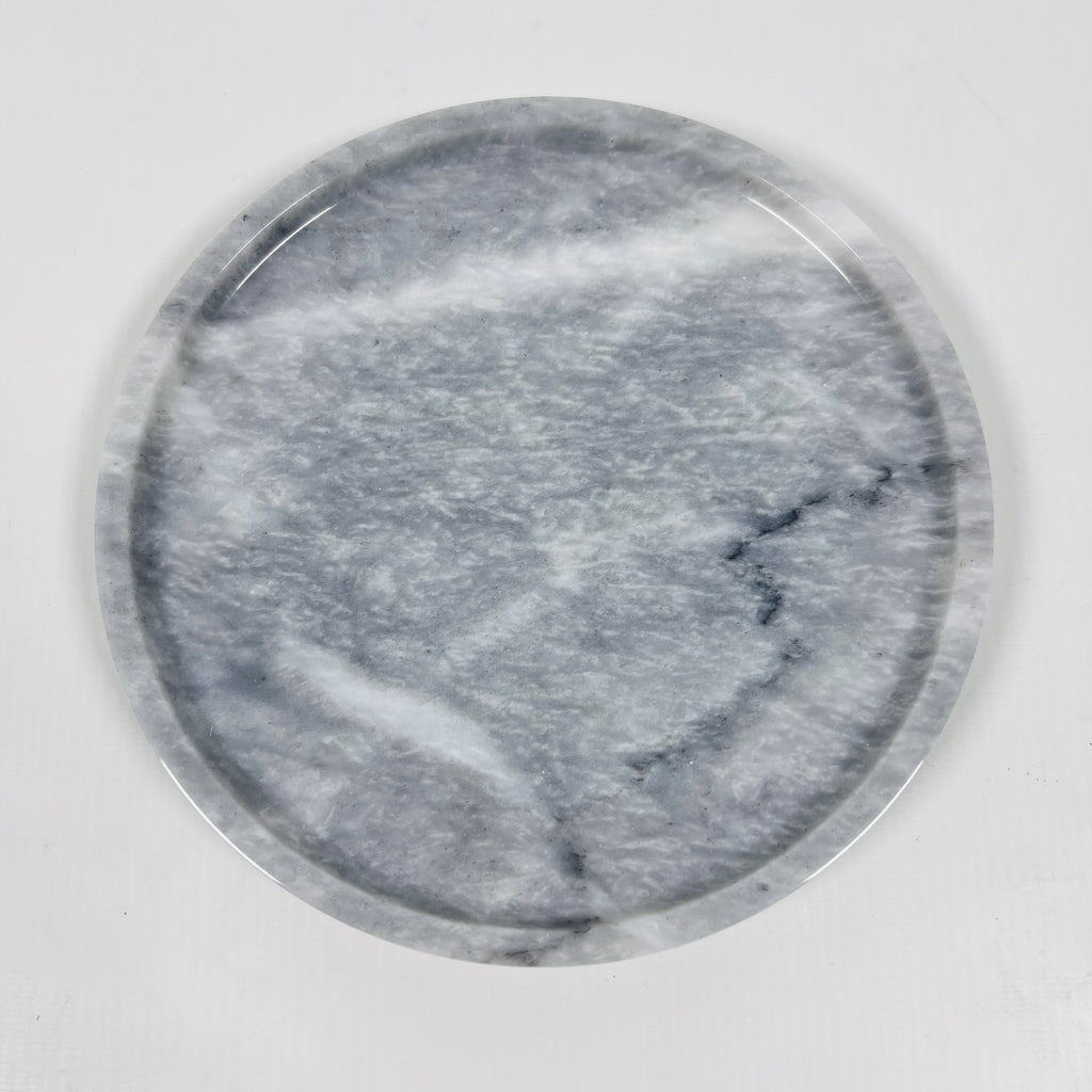 Dark Grey Blotched Marble Plate