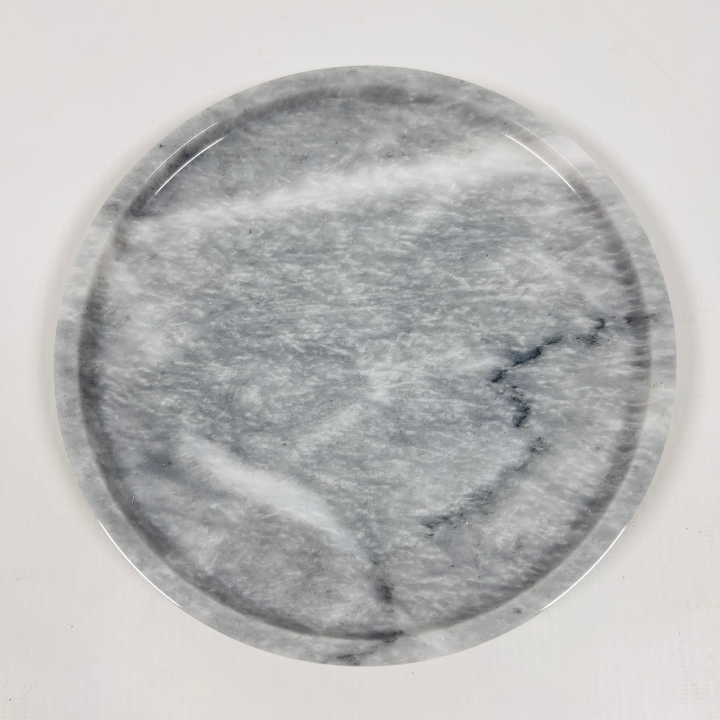 Dark Grey Blotched Marble Plate