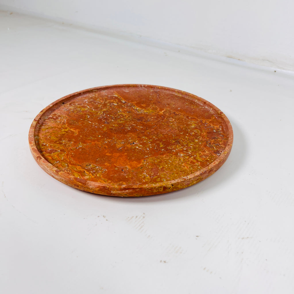 Sunny Red Travertine Plate