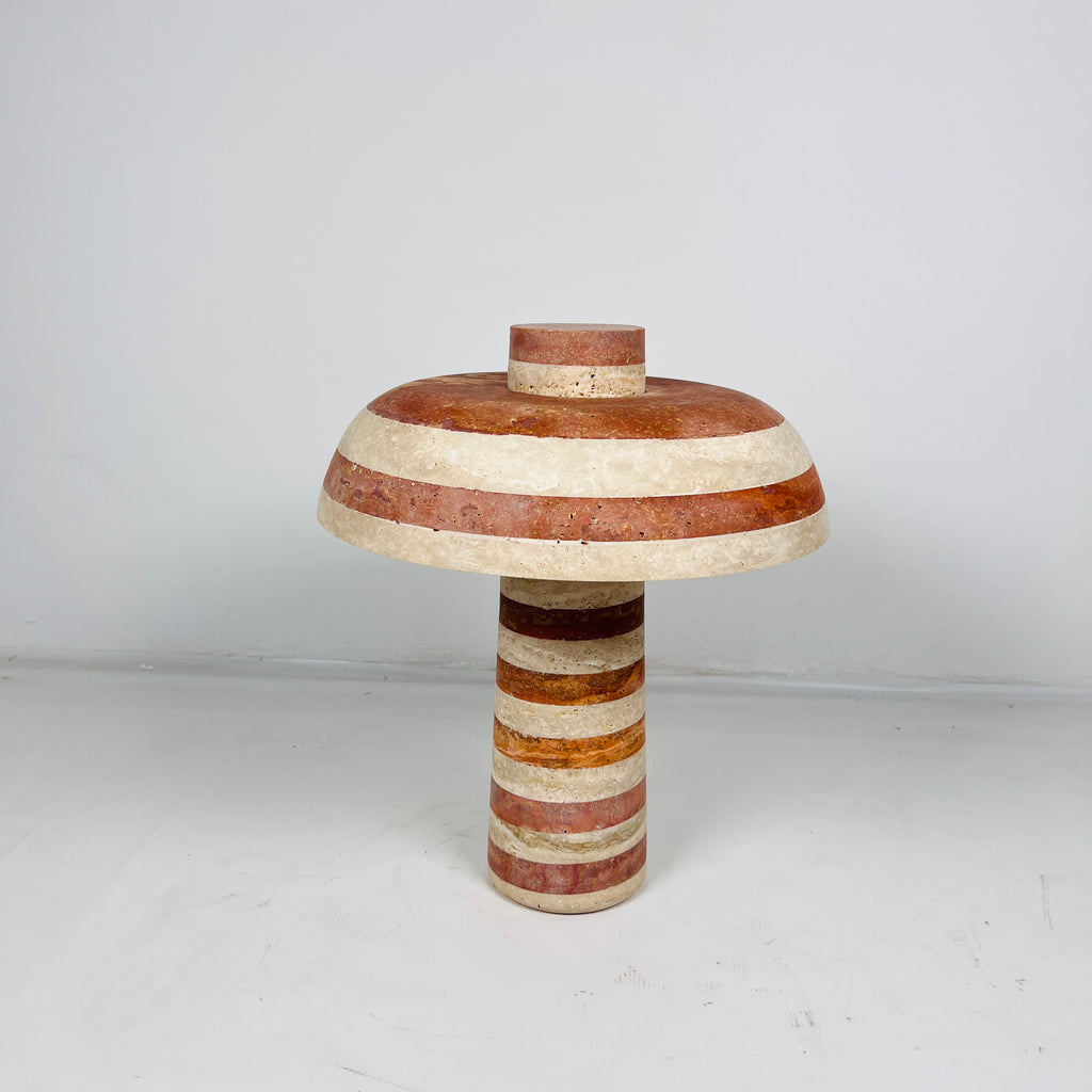 Dome Red Striped Table Lamp