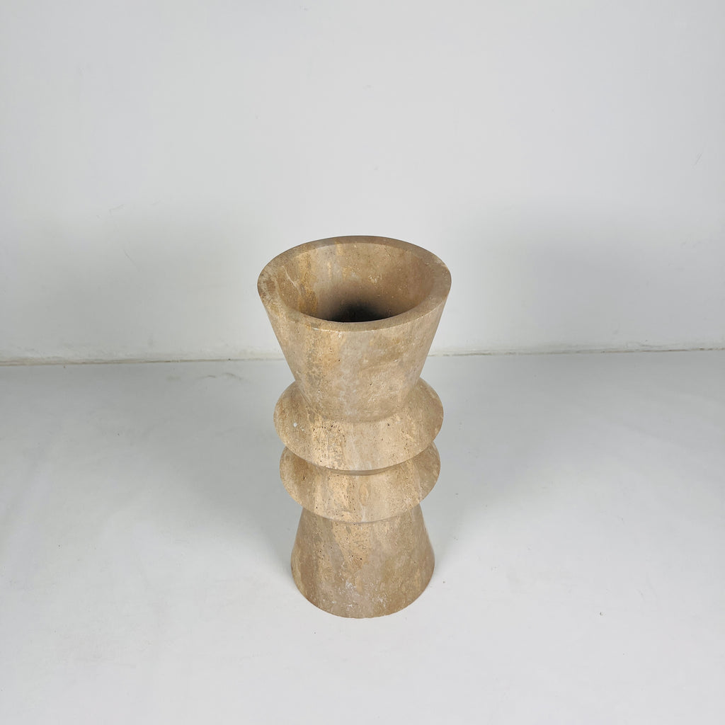 Travertine Ringed Vase