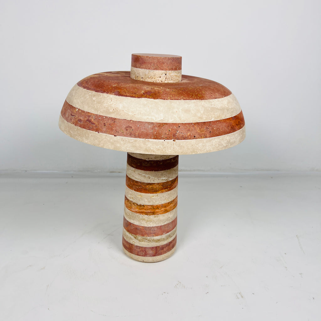 Dome Red Striped Table Lamp