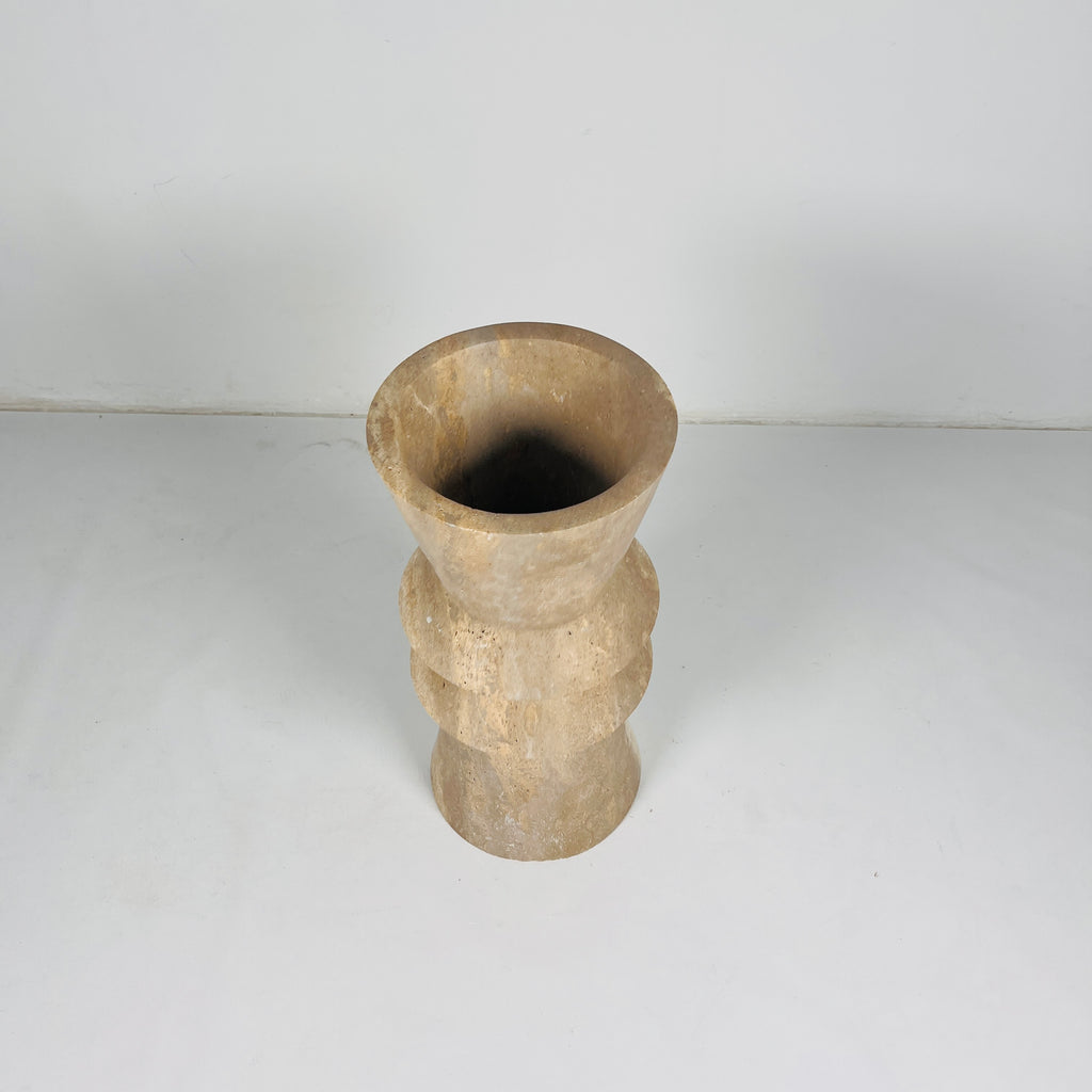 Travertine Ringed Vase