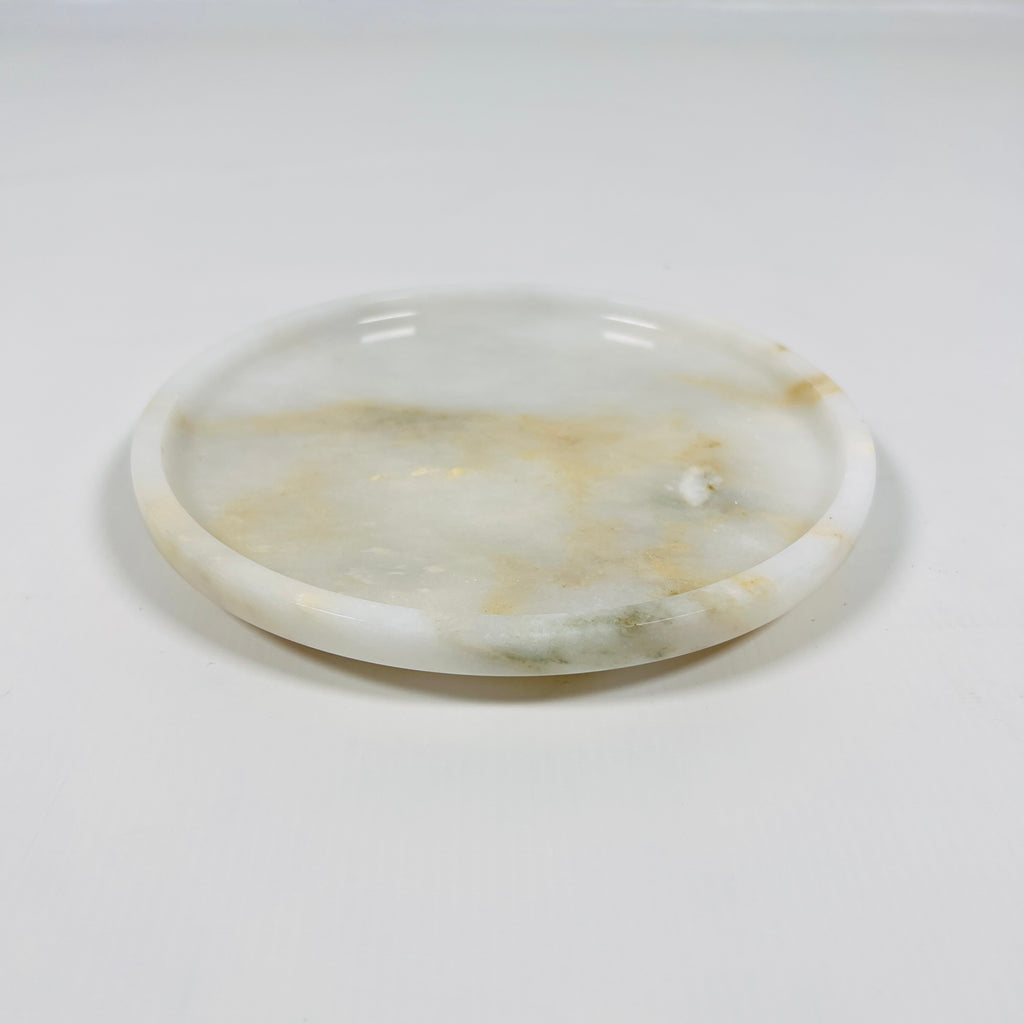 White And Yellow Onyx Plate