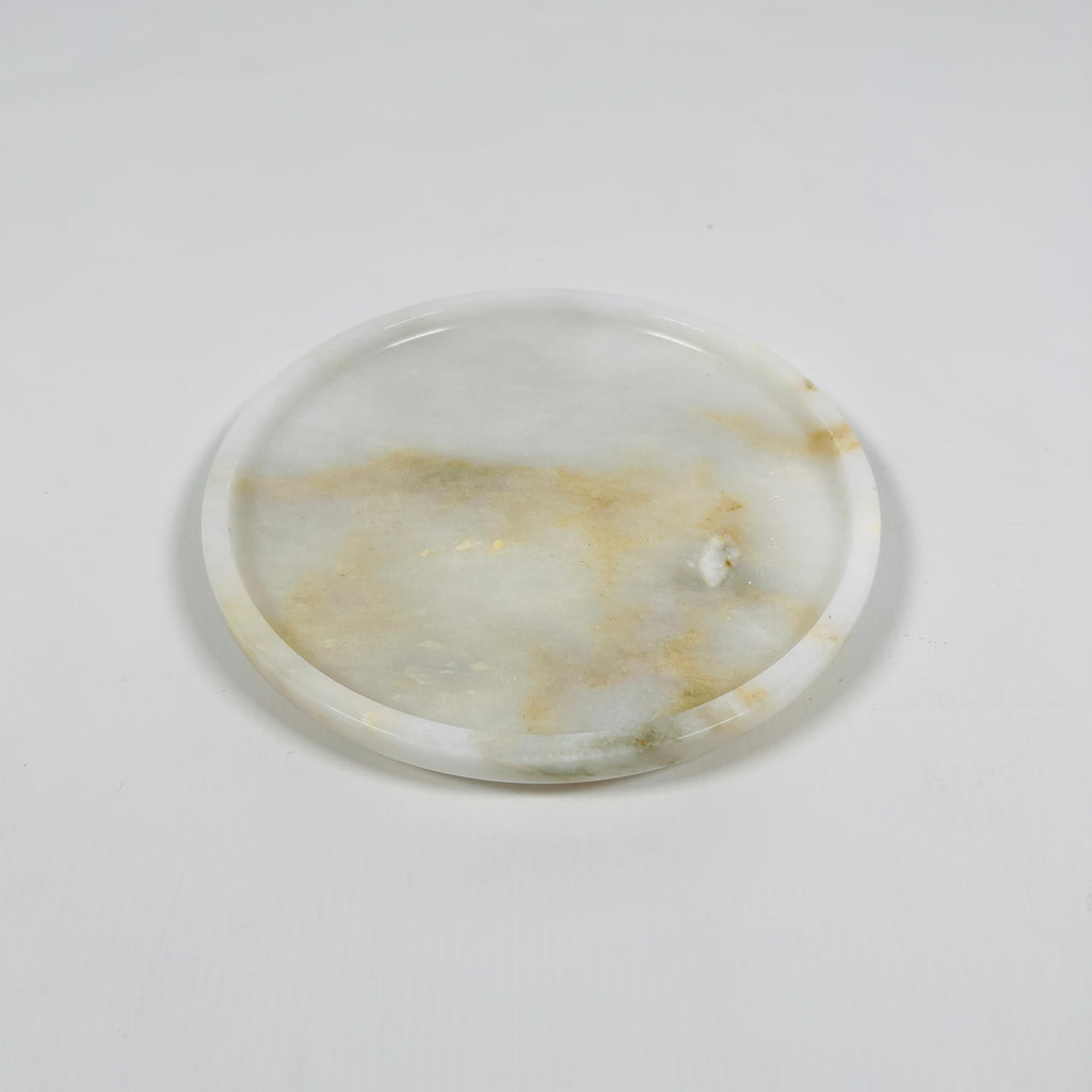 White And Yellow Onyx Plate