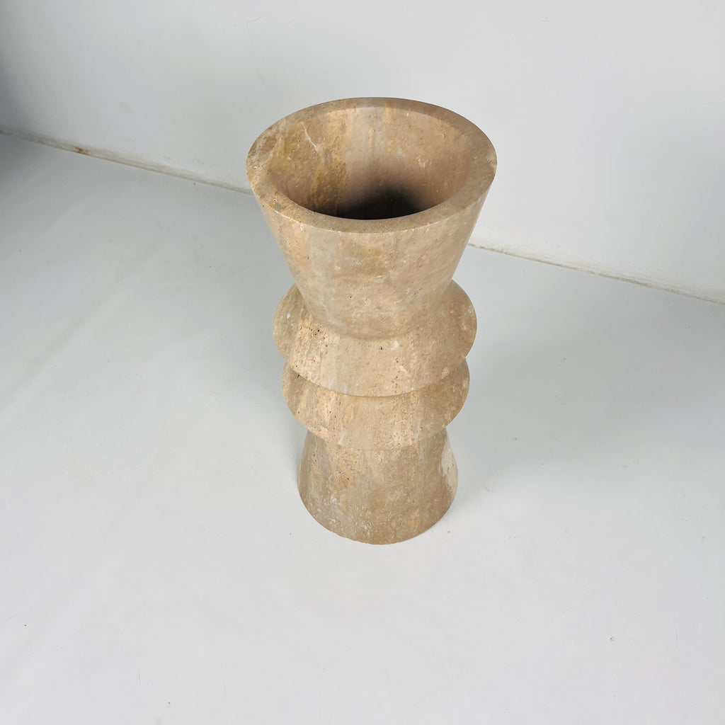 Travertine Ringed Vase