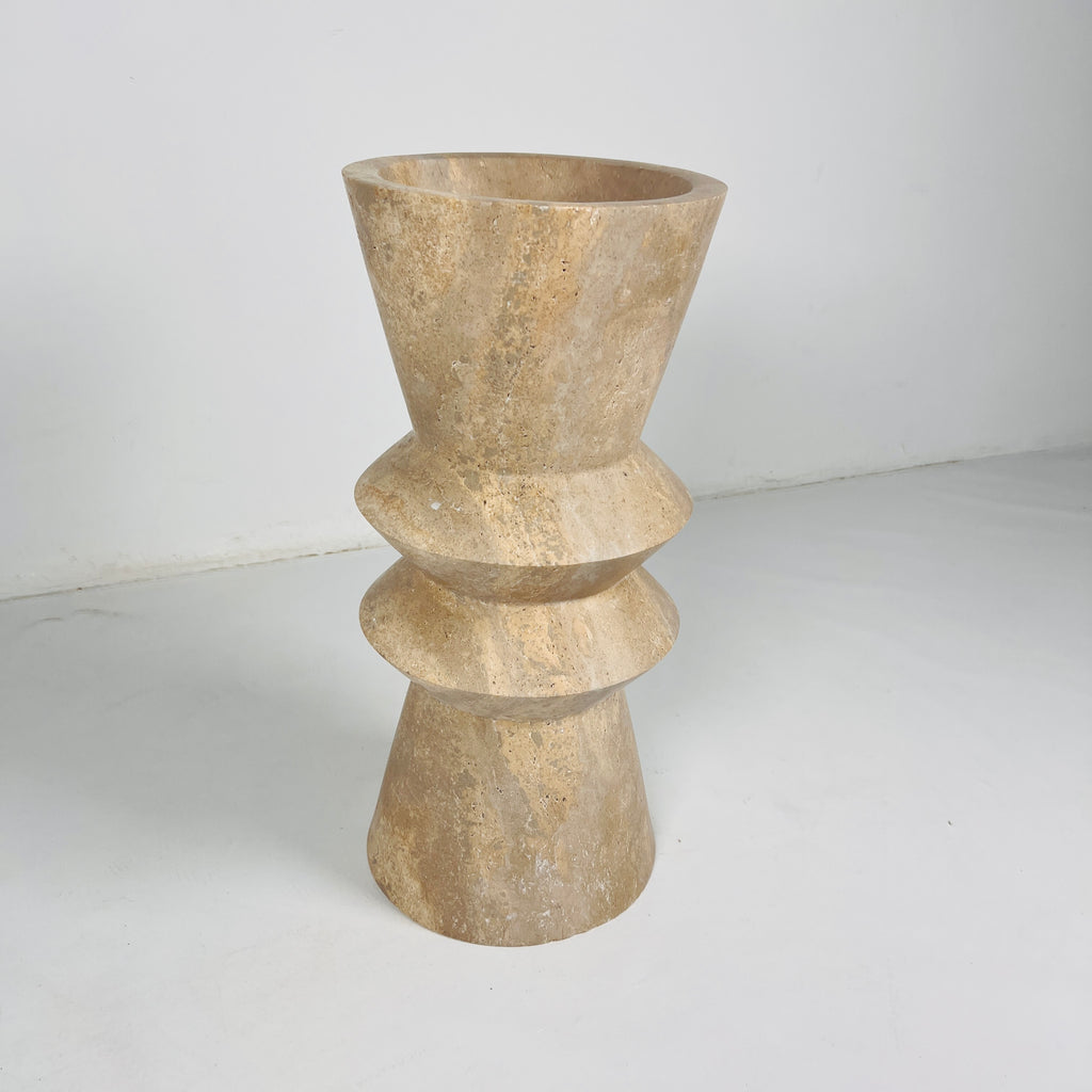 Travertine Ringed Vase