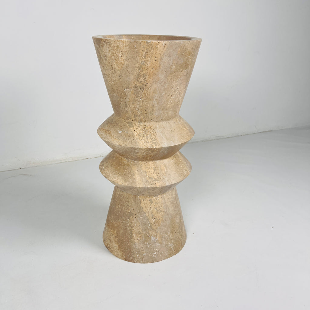 Travertine Ringed Vase