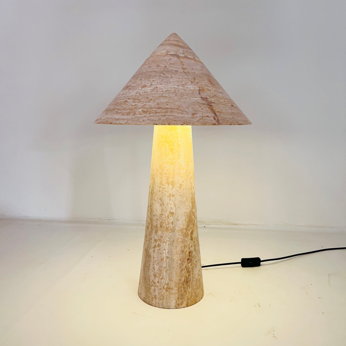 Cone-Head Table Lamp - Travertine