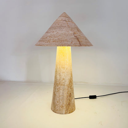Cone-Head Table Lamp - Travertine
