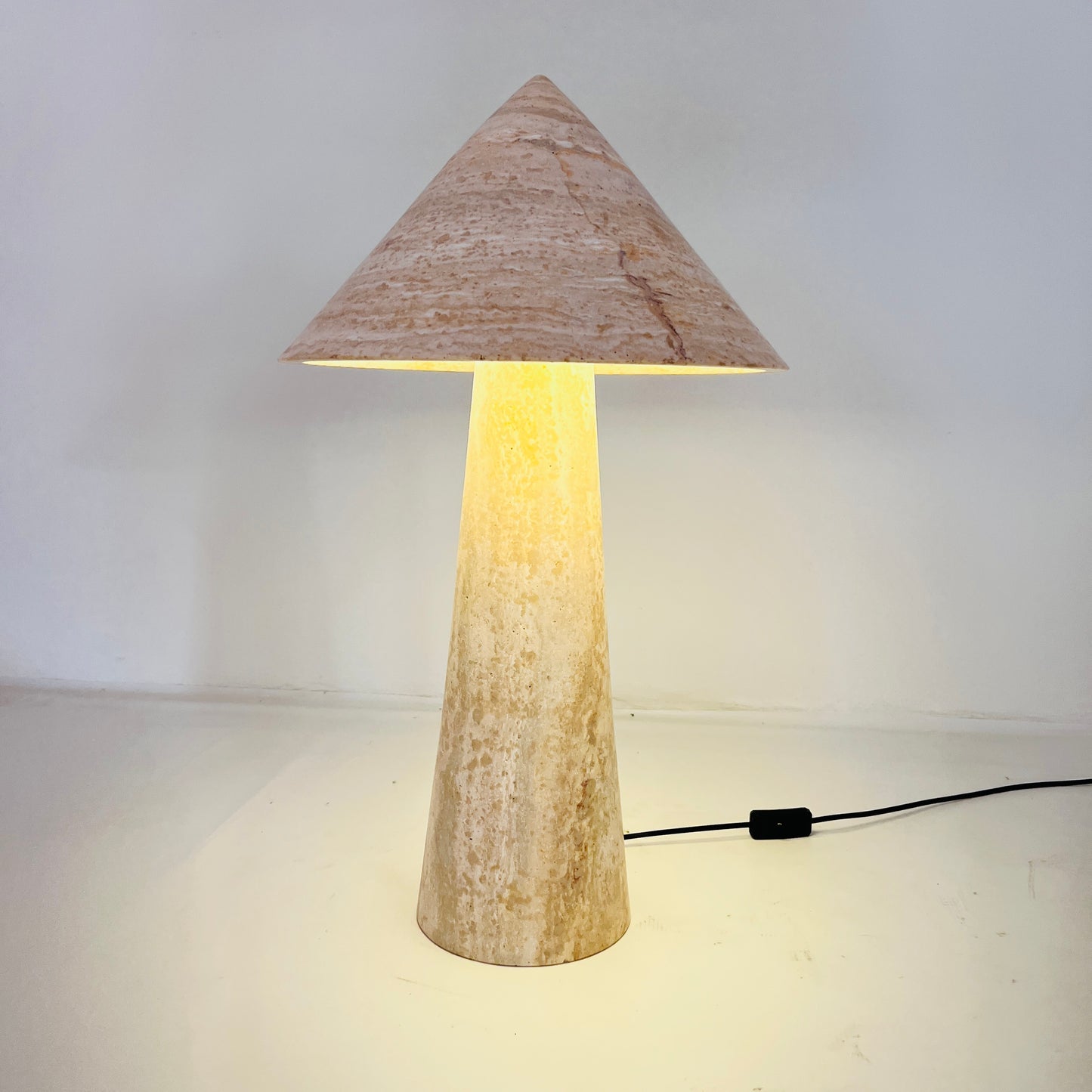 Cone-Head Table Lamp - Travertine