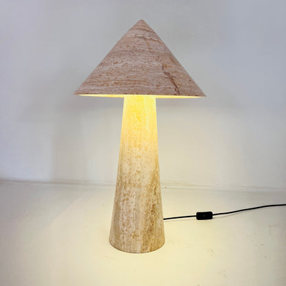 Cone-Head Table Lamp - Travertine