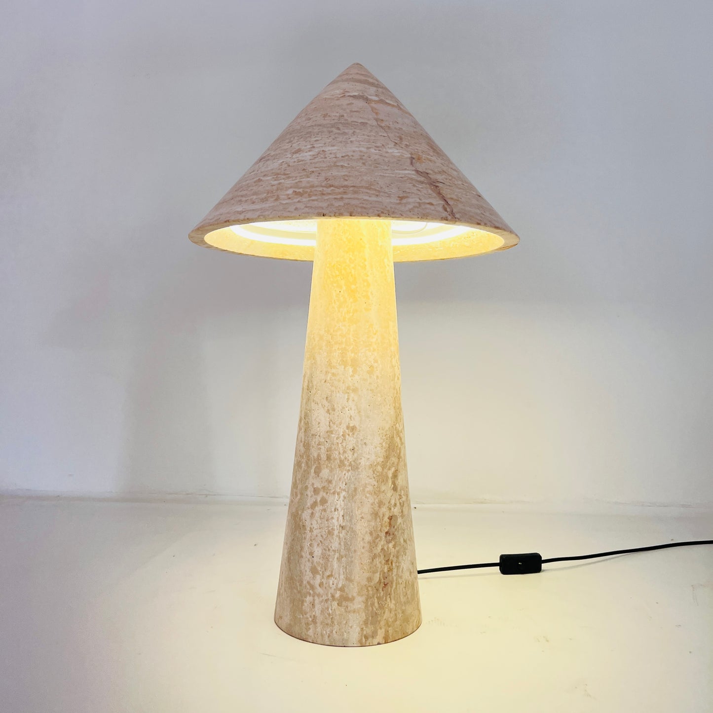 Cone-Head Table Lamp - Travertine
