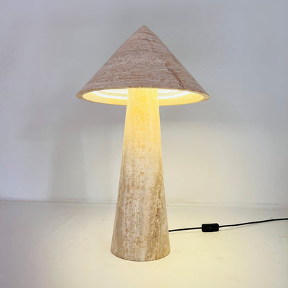 Cone-Head Table Lamp - Travertine