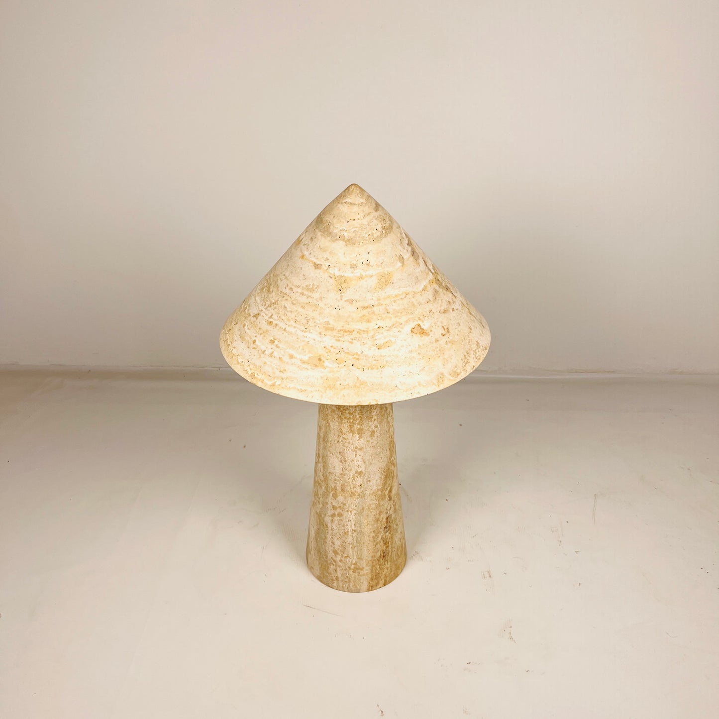 Cone-Head Table Lamp - Travertine