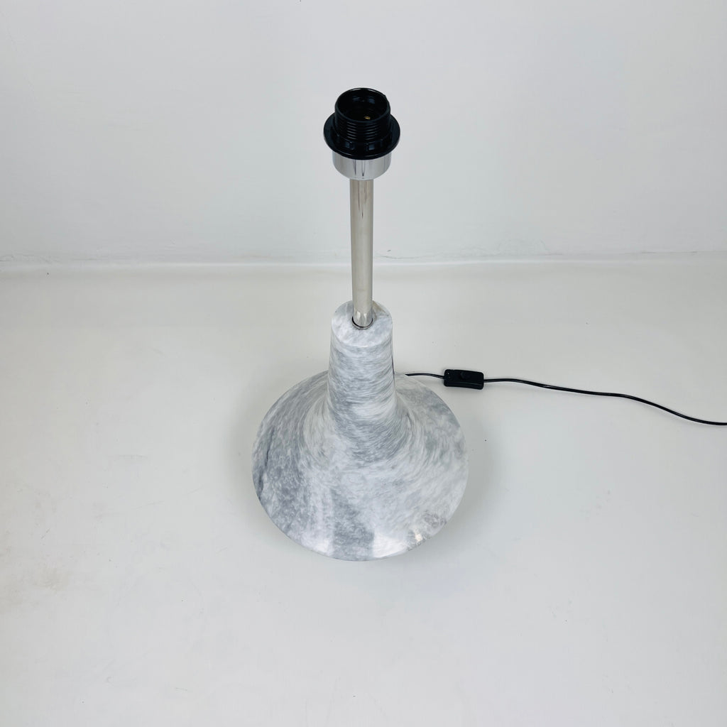 Bulged Saucer Grey Streaked Table Lamp