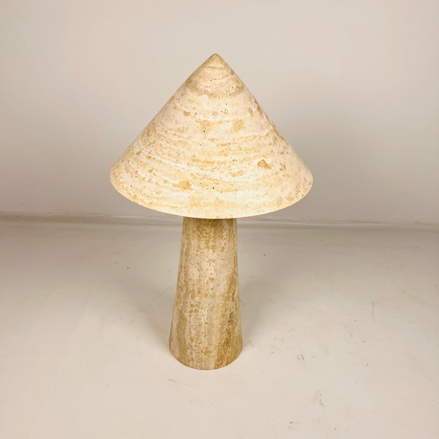 Cone-Head Table Lamp - Travertine