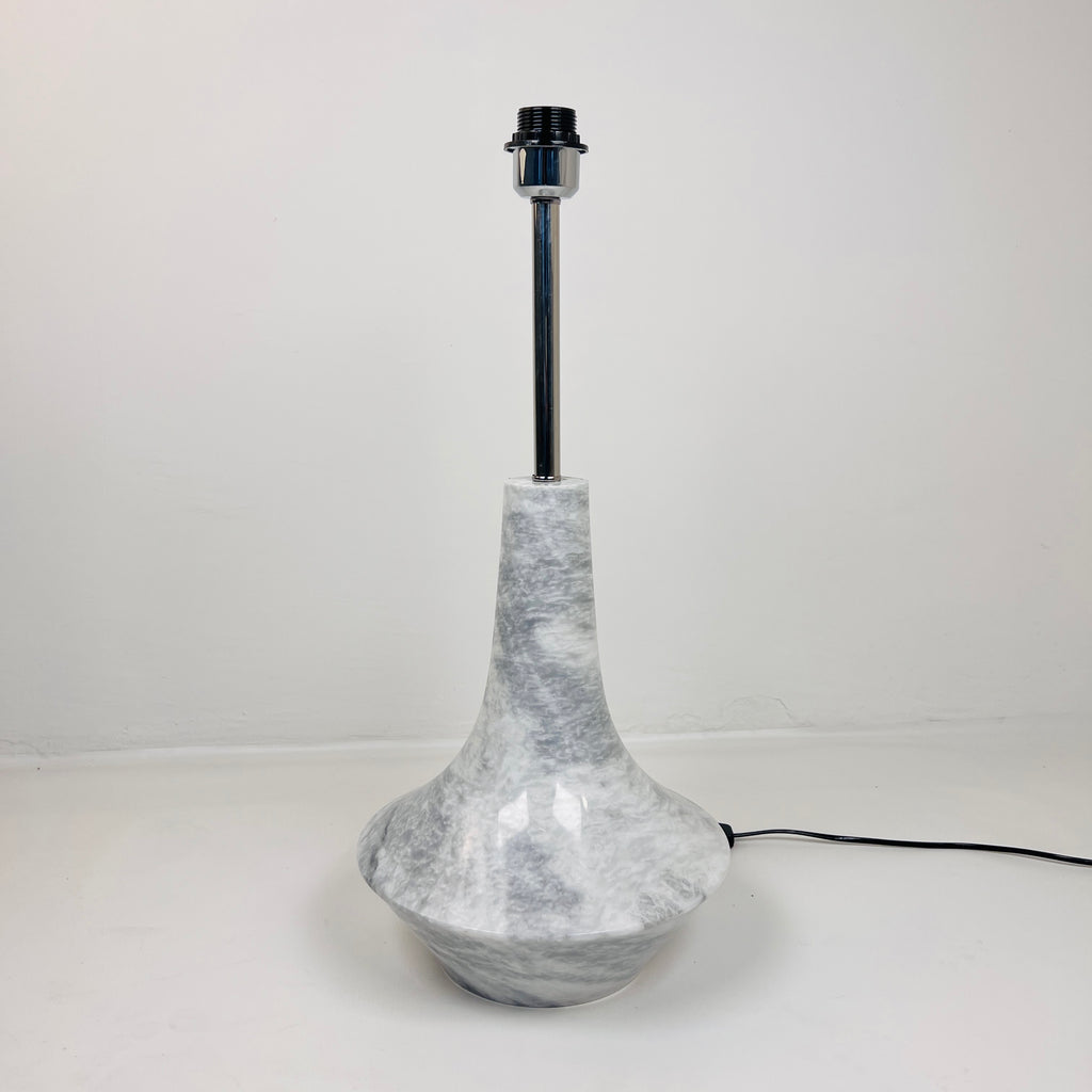 Bulged Saucer Grey Streaked Table Lamp