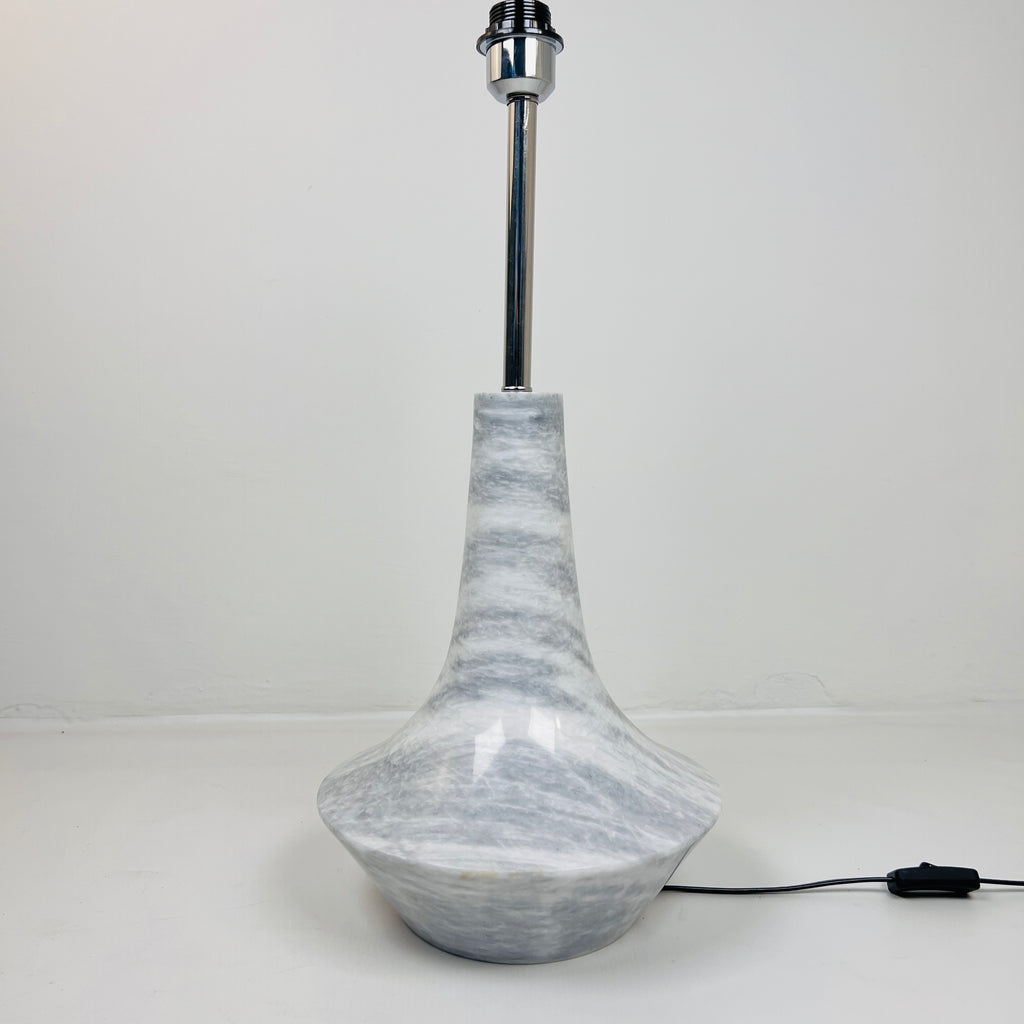 Bulged Saucer Grey Streaked Table Lamp