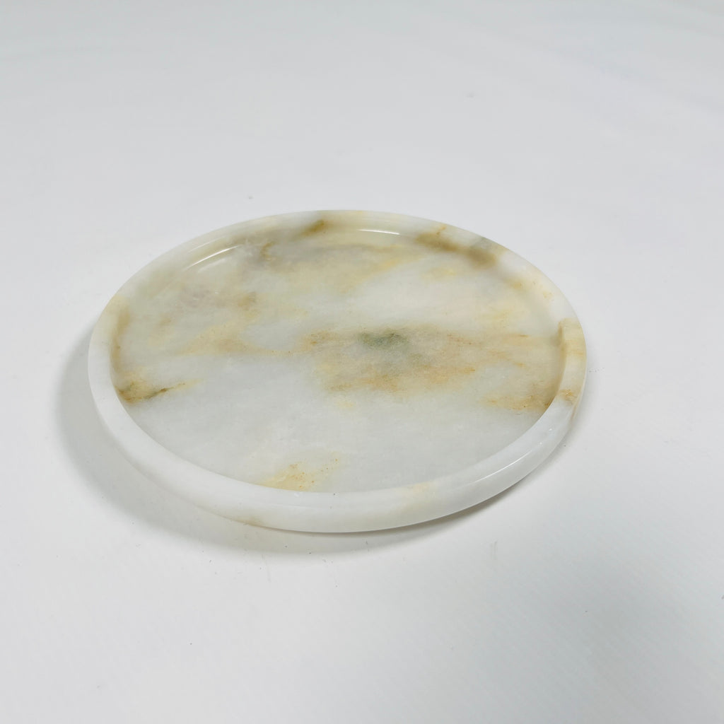 White And Yellow Onyx Plate