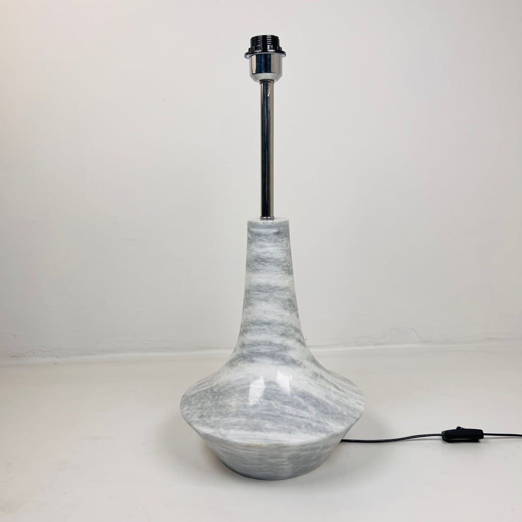 Bulged Saucer Grey Streaked Table Lamp