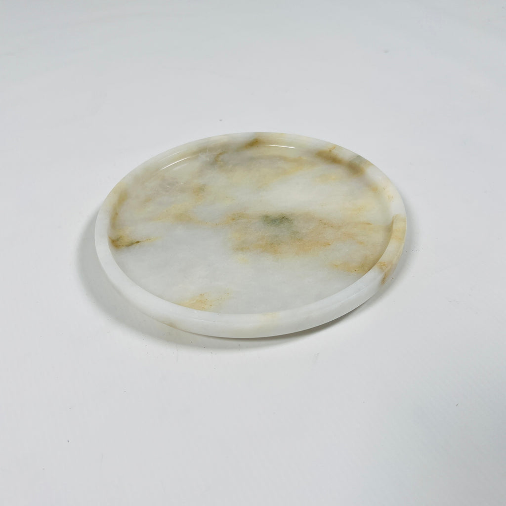 White And Yellow Onyx Plate