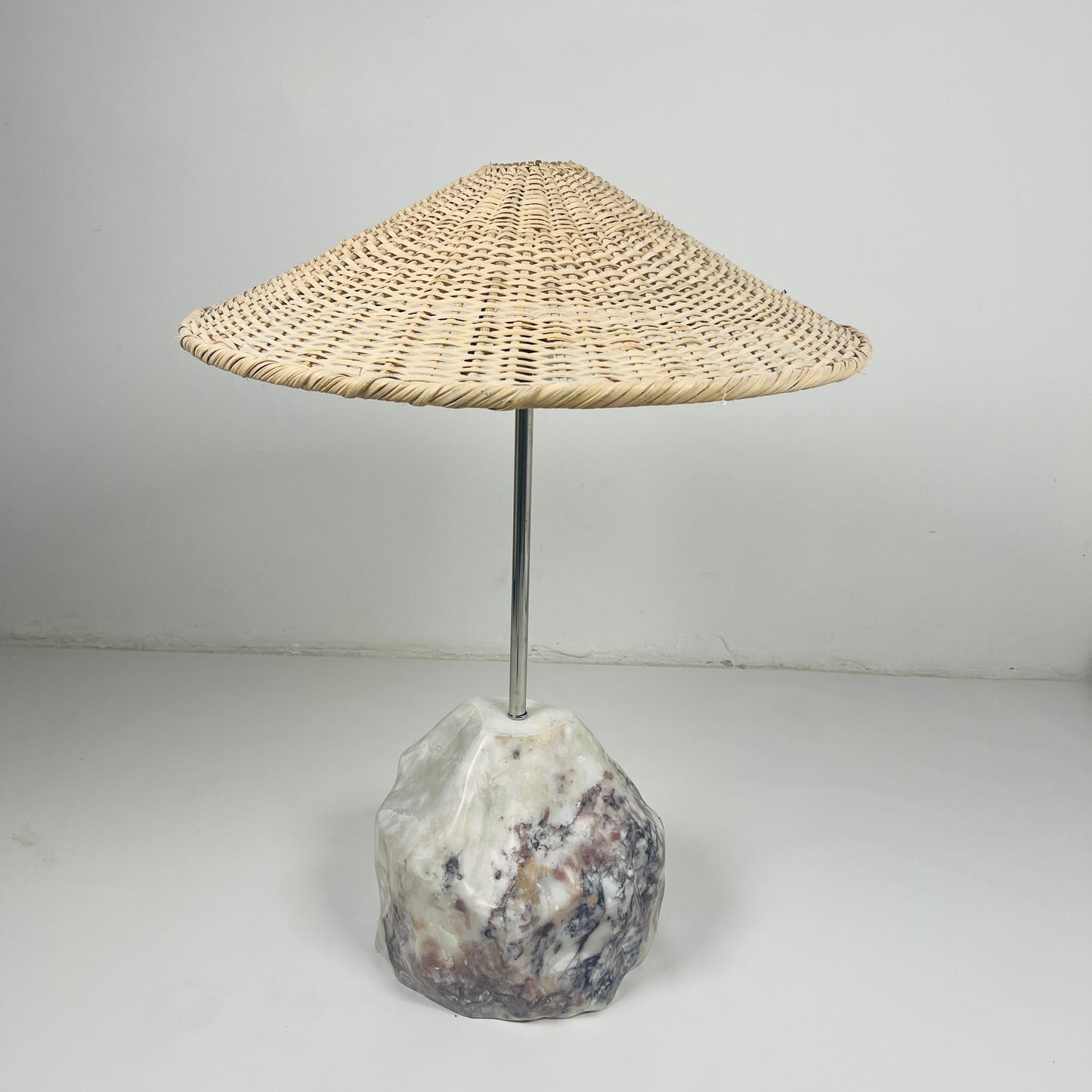 Stone Base Lamp - Red & White