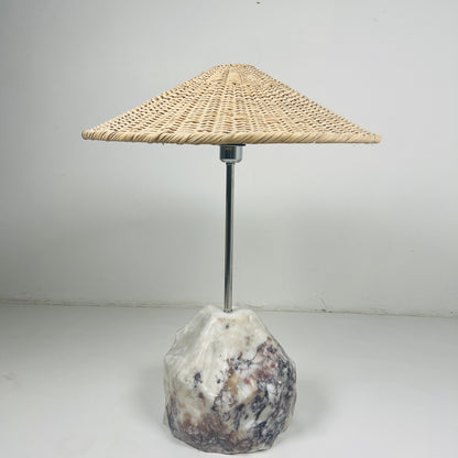 Stone Base Lamp - Red & White