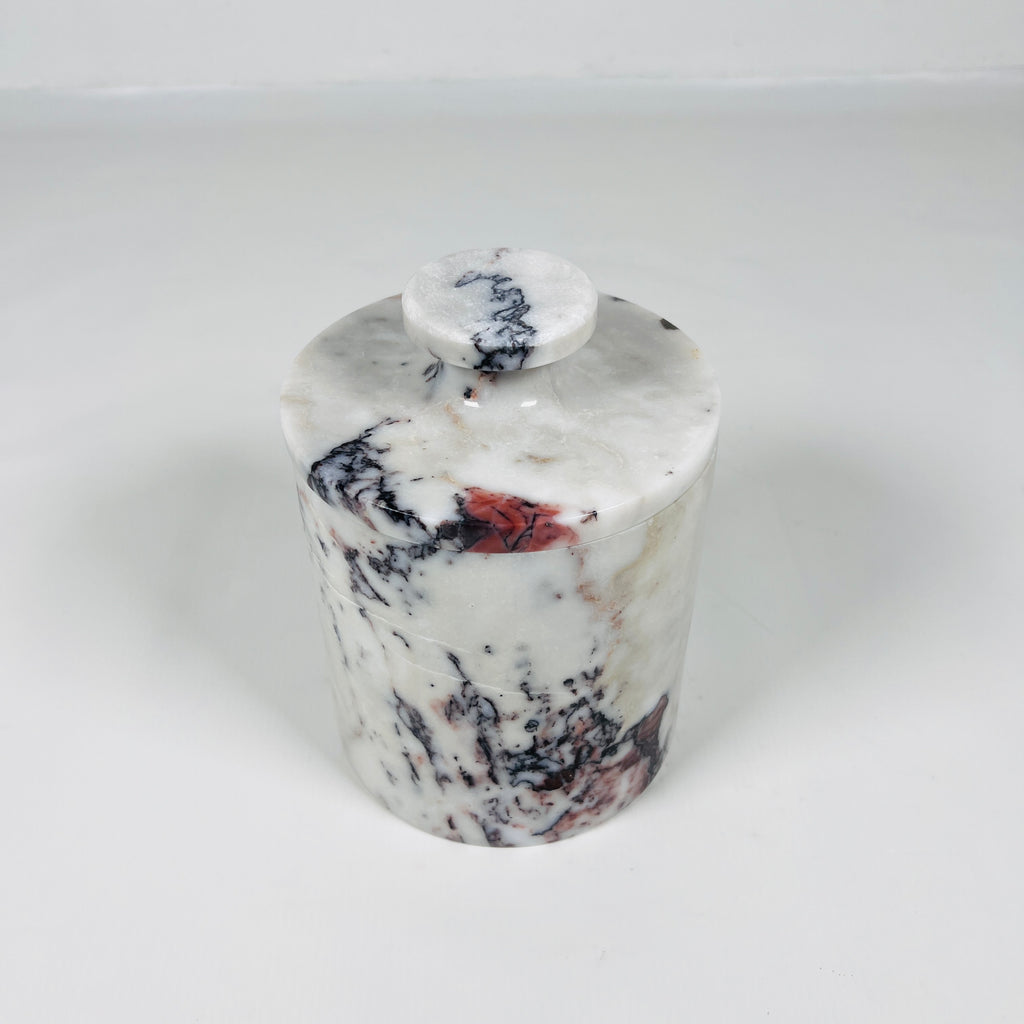 Red And White Marble Jar