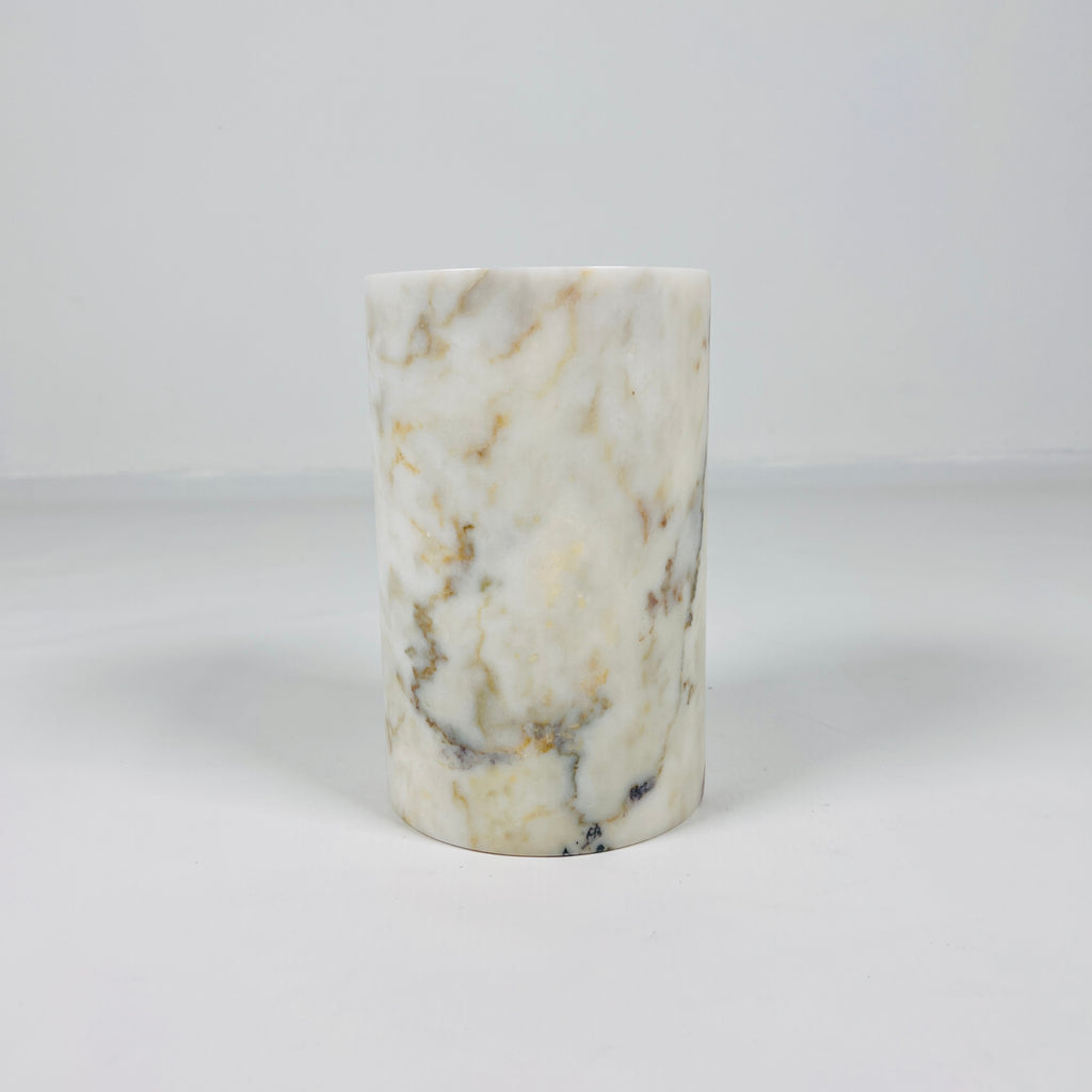 White With Yellow Veins Marble Bottle Holder