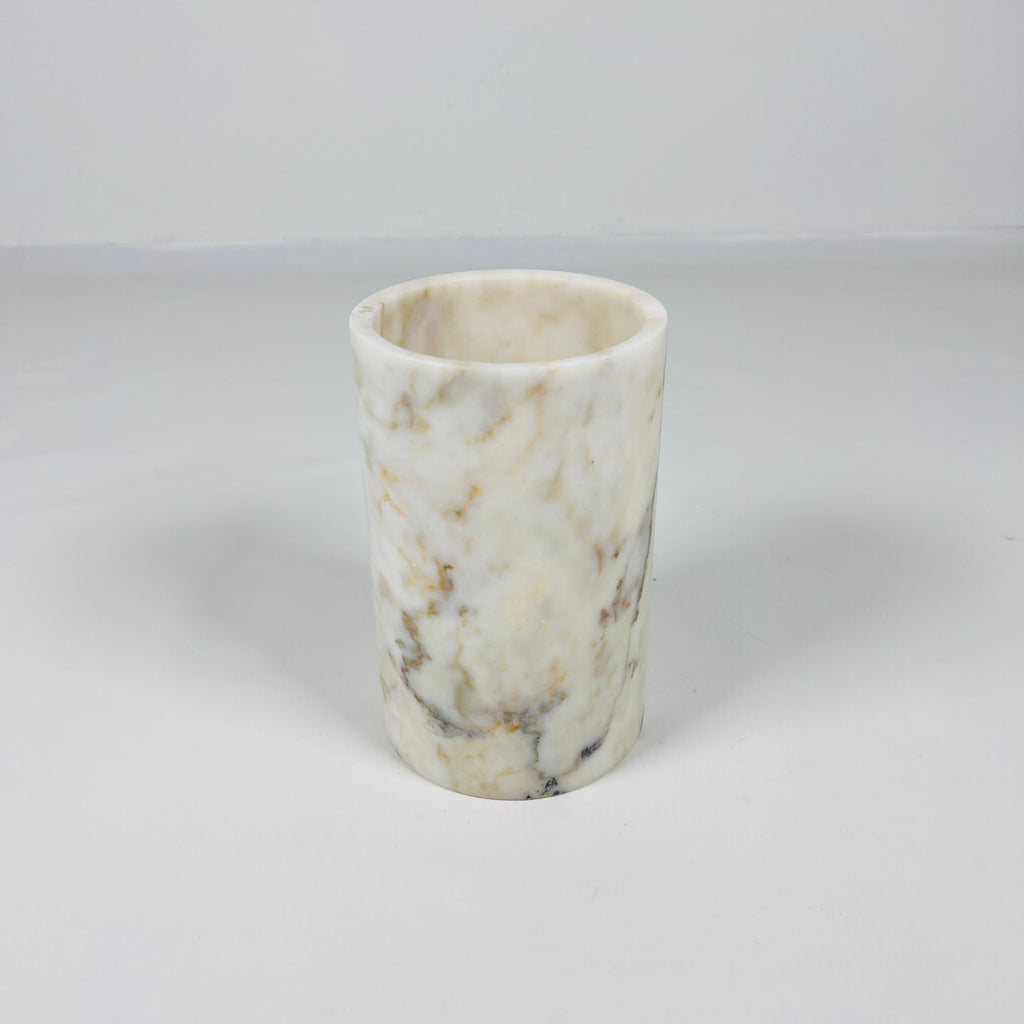 White With Yellow Veins Marble Bottle Holder