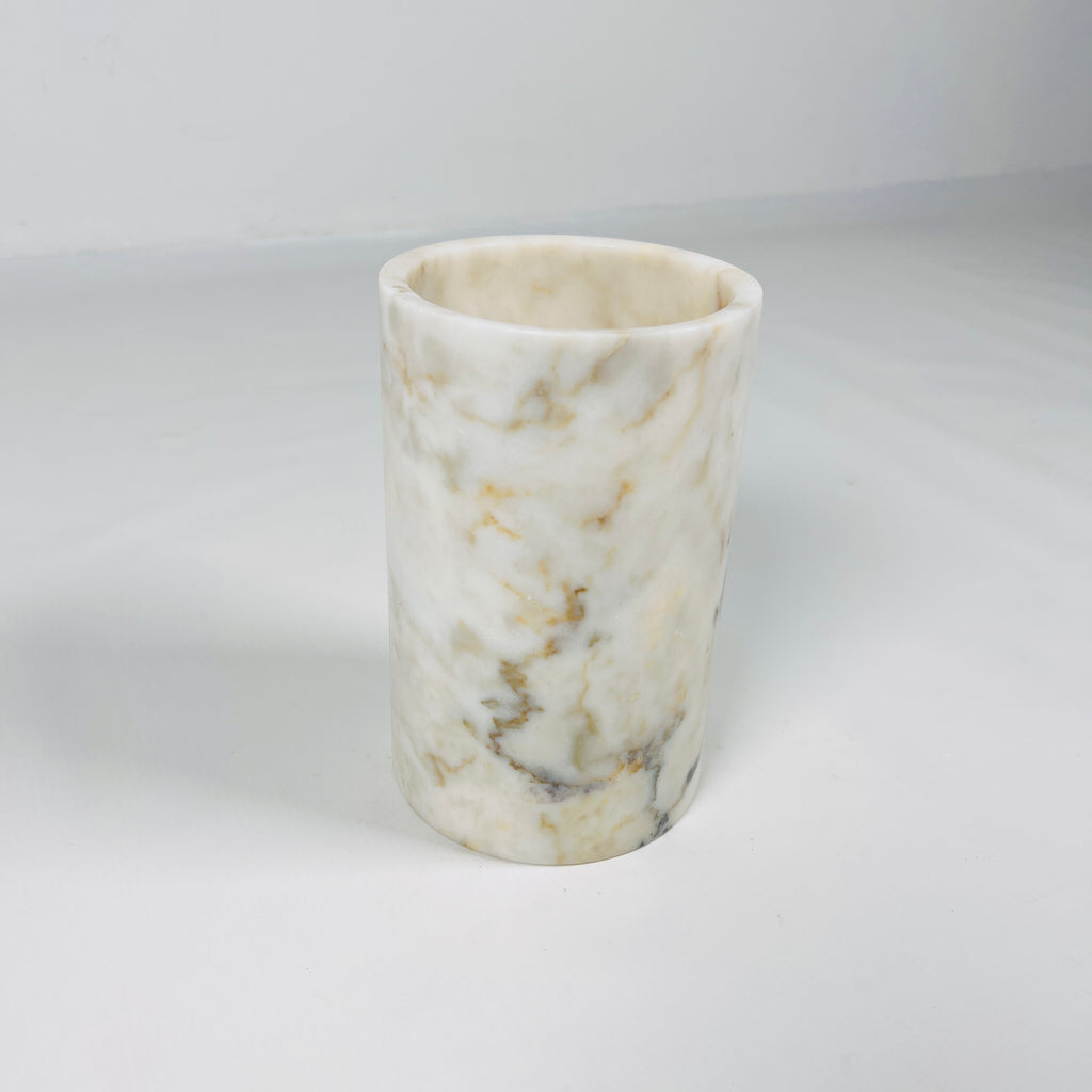 White With Yellow Veins Marble Bottle Holder